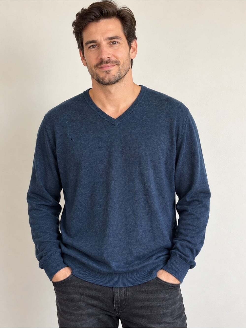 Calvin Klein Extra Fine Merino Wool V-Neck Sweater Layering Ski Men’s XXL